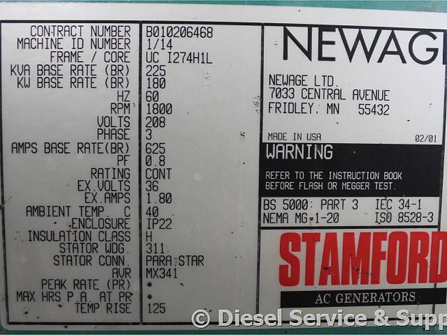 2001 CUMMINS 180 KW Photo